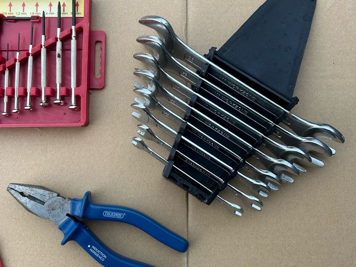 NEW 8 piece open ended spanner set & precision tools, Allen keys, pliers