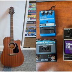 Selection of Guitar Pedals & Takamine Acoustic