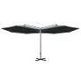 Double Parasol with Steel Pole Anthracite 600 cm Image 4
