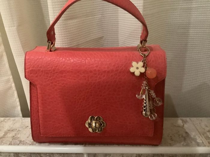 New Coral Bag With Charms