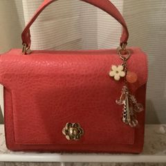 New Coral Bag With Charms