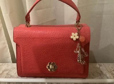 New Coral Bag With Charms