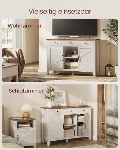 Vintage Kitchen Cabine, Sideboard with Drawers, Storage Cabinet with Doors, Adjustable Shelf, Country Style for Living Room, Kitchen