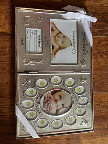 Grandmother gift of baby's birth details and baby's first year 12 months frame