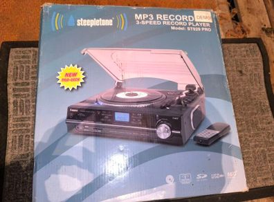 Steepletone MP3 recording 3 speeds record player
