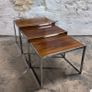 Midcentury Chrome & Rosewood Nest Of Tables By Mda Howard Miller Image 8