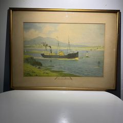 J.W. Carey - Set of Three Matching Vintage Maritime Prints - John Kelly Ltd Steamships