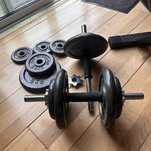 Weight bench + Dumbbell set 35 kgs