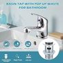 Bathroom Sink Taps with Pop up Waste Mono Basin Taps Single Lever Chrome Hot and Cold Mixer Tap Image 3