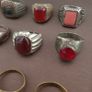 Antique Brass Ring Collection 15 Mixed Handmade Stone & Glass Rings Image 6