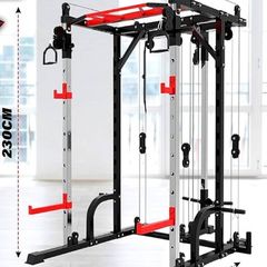 Power Rack , Smith Machine, Dual Upper And Lower Cable Crossover, Pull Dowm Lat, Tricep Dip, Barbell Storage And Landmine + Integrated Chin Up!!!