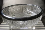 crystal bowl with chrome rim