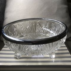 crystal bowl with chrome rim