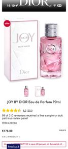 DIOR JOY 90ml parfum for her