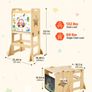 Toddler Tower, Wooden, 4 in 1 Kitchen Step Stool for Kids 1-5, Montessori Weaning Table and Chair Set Image 2