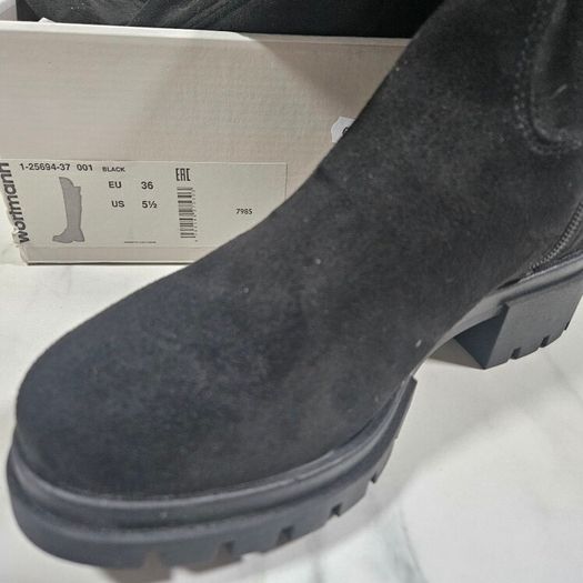 Tamaris knee high block heel suede boots RRP 90 euro new & boxed