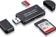 SD Card Reader, 3.0 Micro SD Card Reader &amp; USB C Card Reader Memory Card Reader OTG SD Adapter for SDXC, SDHC, MMC, TF RS-MMC Micro SD and UHS-I Cards with Windows Smartphone Computer Laptop etc