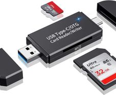 SD Card Reader, 3.0 Micro SD Card Reader & USB C Card Reader Memory Card Reader OTG SD Adapter for SDXC, SDHC, MMC, TF RS-MMC Micro SD and UHS-I Cards with Windows Smartphone Computer Laptop etc