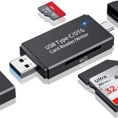 SD Card Reader, 3.0 Micro SD Card Reader & USB C Card Reader Memory Card Reader OTG SD Adapter for SDXC, SDHC, MMC, TF RS-MMC Micro SD and UHS-I Cards with Windows Smartphone Computer Laptop etc