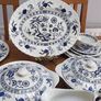 44 pcs Vintage J & G Meakin Ironstone Blue Nordic Onion Pattern Hand Engraving Made In England Image 7