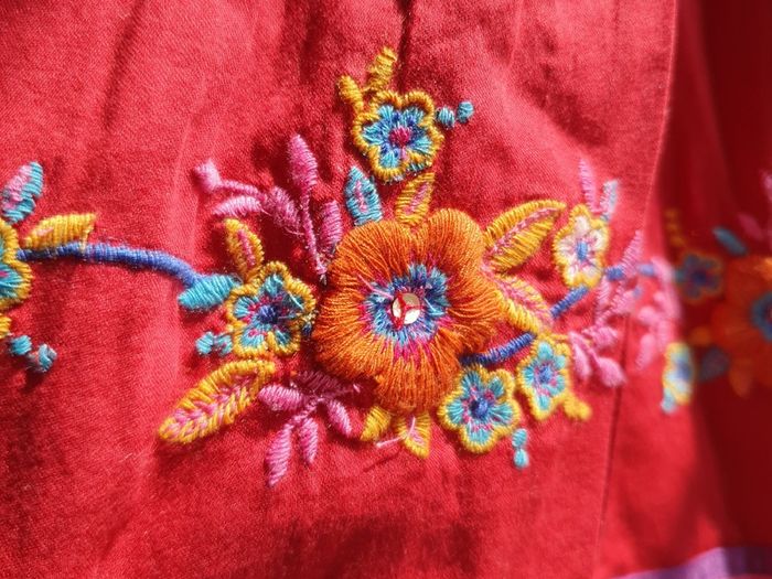 New Tags Beautiful Monsoon Girls Red Embroidered Beaded Skirt 12 to 13Yrs