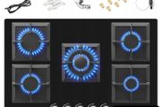 Glass gas hob 5 burners