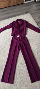 T.V.Z Collection Magenta Plum 2-Piece Trouser Suit Size 38 (UK 10)