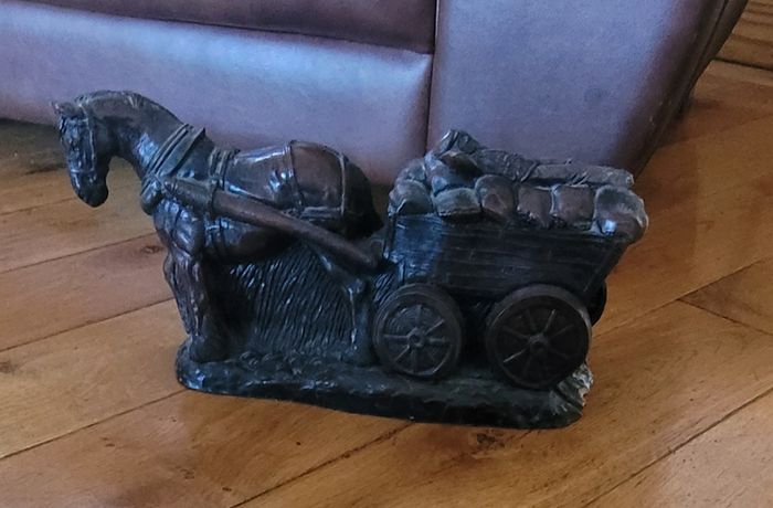 horse and cart ornament