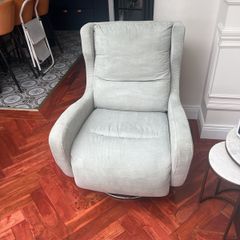 For Sale: 2 Swivel Armchairs in Grey