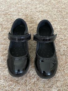 Next Girls Black Patent School Shoes - see 2 pics