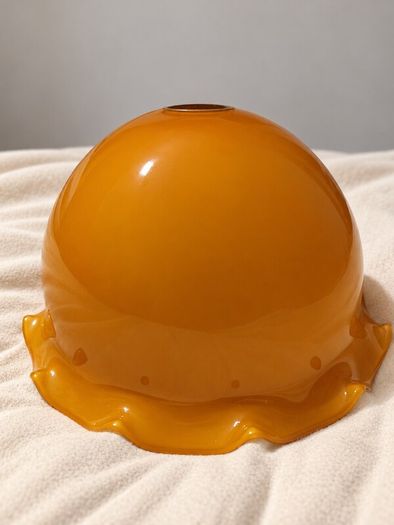Replacement Mid-Century Amber Glass Hankerchief/Skirt Pendant Shade