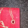 9ct gold necklace with ruby and diamond pendant Image 2