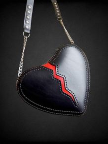 leather heart bag