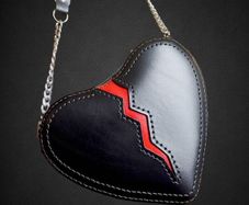 leather heart bag