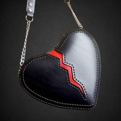 leather heart bag