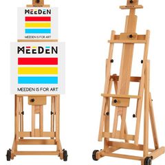 Versatile Studio H-Frame Easel - All Media Adjustable Beech Wood Studio Easel, Painting Floor Easel Stand, Movable and Tilting Flat Available MULTIPLE COLOURS AVAILABLE, SEE PHOTOS (FREE POSTAGE)