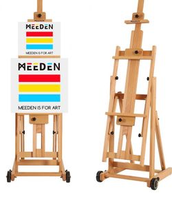 Versatile Studio H-Frame Easel - All Media Adjustable Beech Wood Studio Easel, Painting Floor Easel Stand, Movable and Tilting Flat Available MULTIPLE COLOURS AVAILABLE, SEE PHOTOS (FREE POSTAGE)