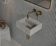 Carrara marble wall mounted sink