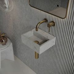Carrara marble wall mounted sink