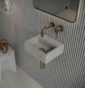 Carrara marble wall mounted sink