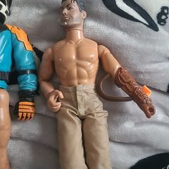 3 vintage action man dolls