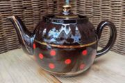 vintage ALB  teapot, Brown Betty, Redware