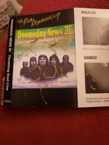 DOOMSDAY NEWS 3 - Thrashing East Live(Kreator, Sabbat, Tankard, Coroner)  - Cassette 1990 (Autographed by Coroner)