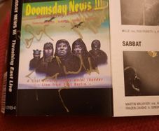 DOOMSDAY NEWS 3 - Thrashing East Live(Kreator, Sabbat, Tankard, Coroner)  - Cassette 1990 (Autographed by Coroner)