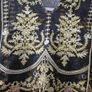 Black Flared Dress Beautiful Golden Work nd Print Image 4