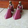 Vintage Bronze Art Deco Sculpture Lady Sitting - Pair Image 8