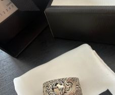 Gucci garden buckle sterling silver heavy ring