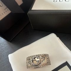 Gucci garden buckle sterling silver heavy ring