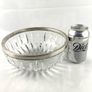 Vintage crystal serving bowl with silver rim Image 7