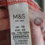 M&S red and navy shoulder overlap blouse Sz 16 Image 6